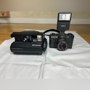 (Lot of 2) UNTESTED AS IS Polaroid Camera: Spectra System SE & Cortland CX-7